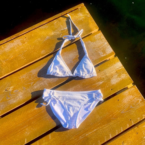 White and Gold swim suit - Picture 2 of 5